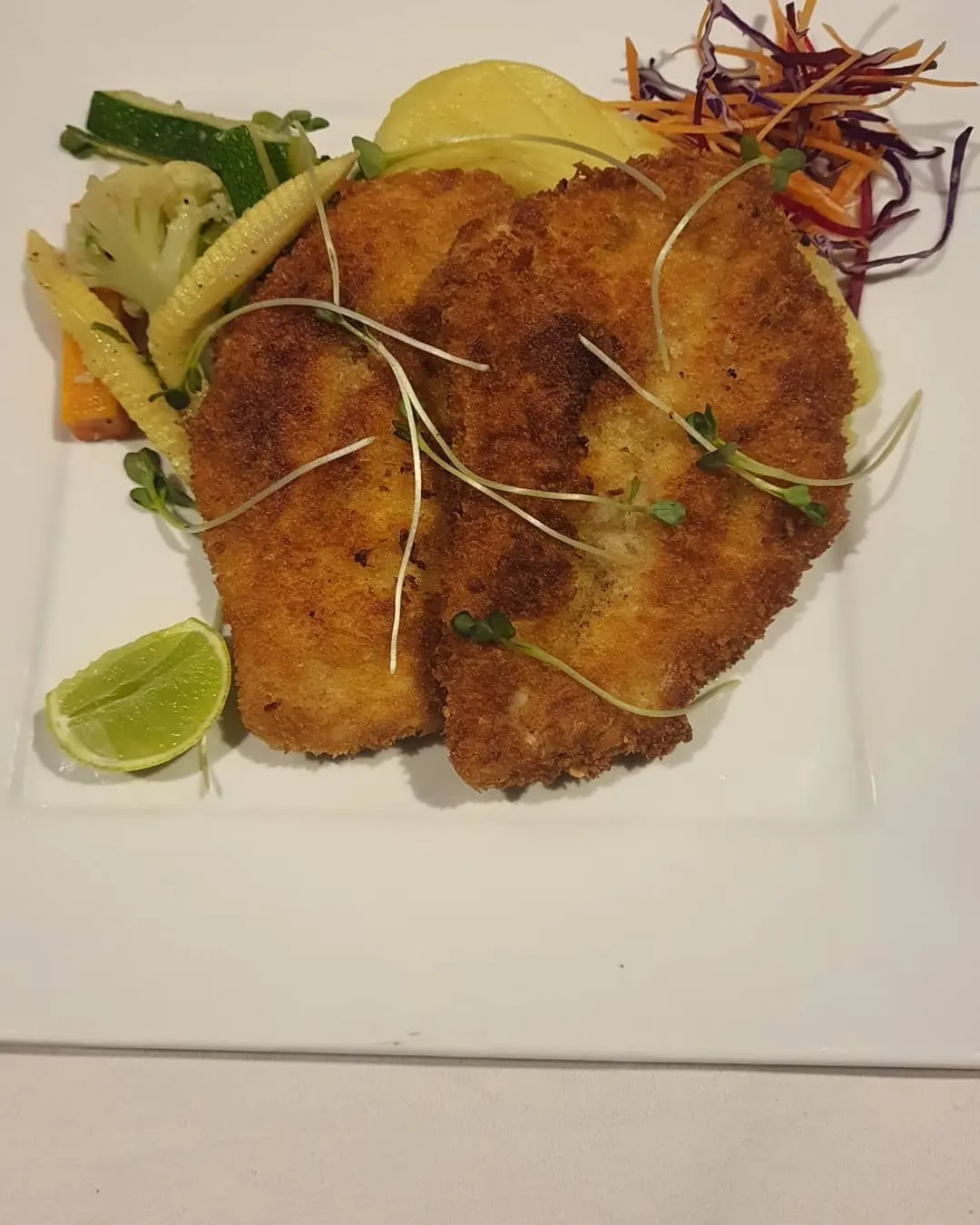 Golden Pan Fried, Crispy Chicken Schnitzel